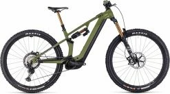 Cube Stereo Hybrid ONE55 C:68X TM 750 29 Olive N Chrome VTT Tout Suspendu électrique